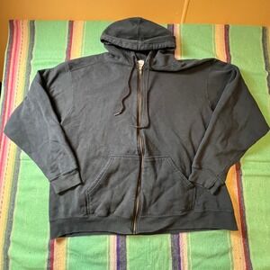 ProSpirit Zip Up Hoodie Mens XL Navy Blue Cotton Blend Fleece Sweatshirt